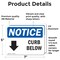 Signmission Curb Below (Down Arrow) Sign With Symbol, 7 in W x Rectangle, Vinyl Decal OS-2PACK-NS-D-57-L-10859 - alternate 2